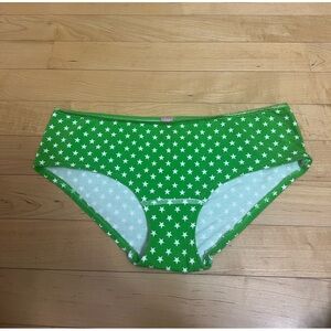 Y2K Vintage Victoria Secret PINK Panties Size Medium Green with White Stars